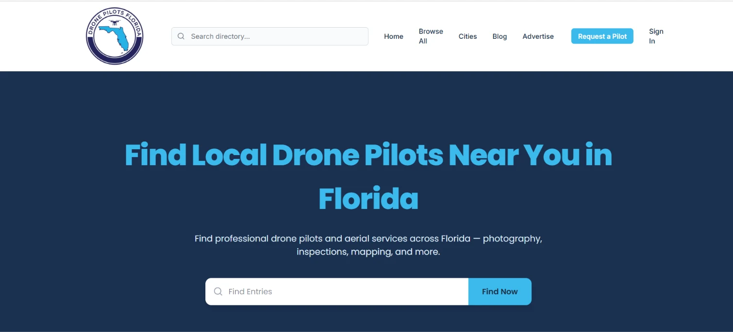 Drone Pilots Florida website screenshot